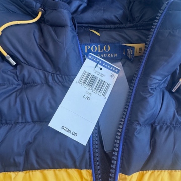 NWT POLO Ralph Lauren Coat - The Golden Packable Color-blocked Jacket - Picture 2 of 7